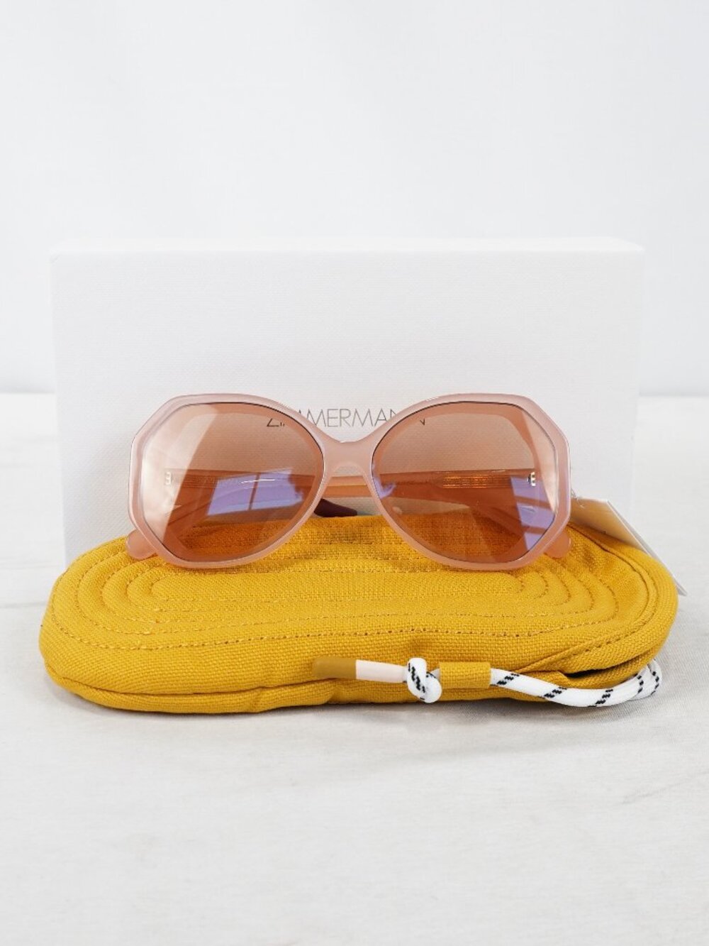 Zimmermann Cosmo Hexagon Sunglasses In Rose (4655XF25A1) With Pouch & Box